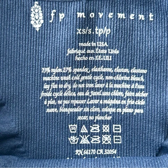 ☀️(A371) NEW Free People Movement Square Neck Bra. Washed Navy. Size: XS/S - Picture 6 of 8